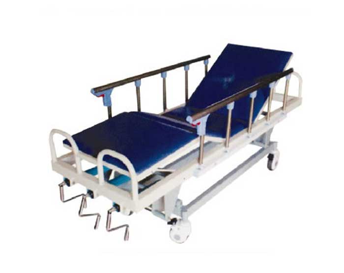 D40-不锈钢三摇升降抢救床 ABS床板、翻转护栏、三摇升降抢救床